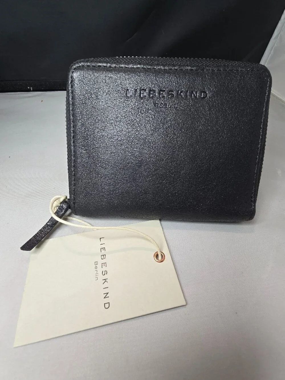 Liebeskind XConnyF7 Nairobi Black Zip Around Leather Wallet NWT